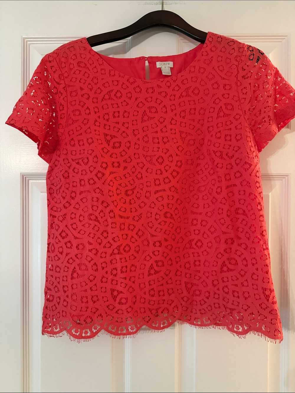 J Crew Factory coral lace top 6